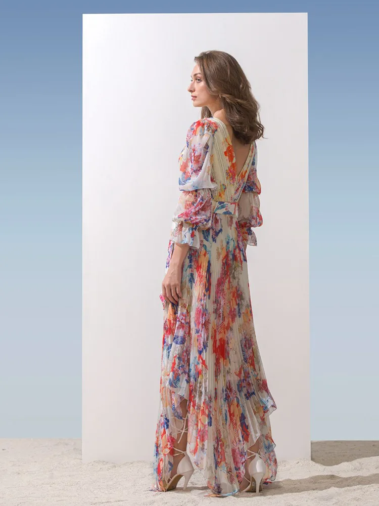 Women Elegant Casual Long Chiffon Dress